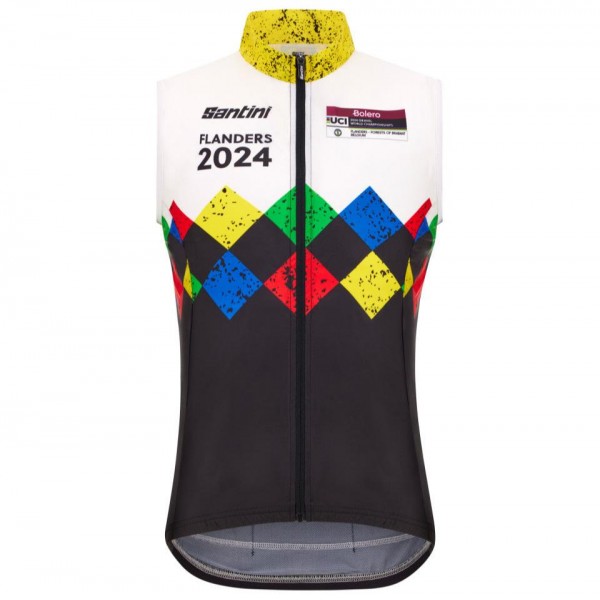 Abbigliamento uomo Santini UCI Gravel World Championship Fiandre Gilet 2024 Abbigliamento uomo Santini UCI Gravel World Championship Fiandre Gilet 2024