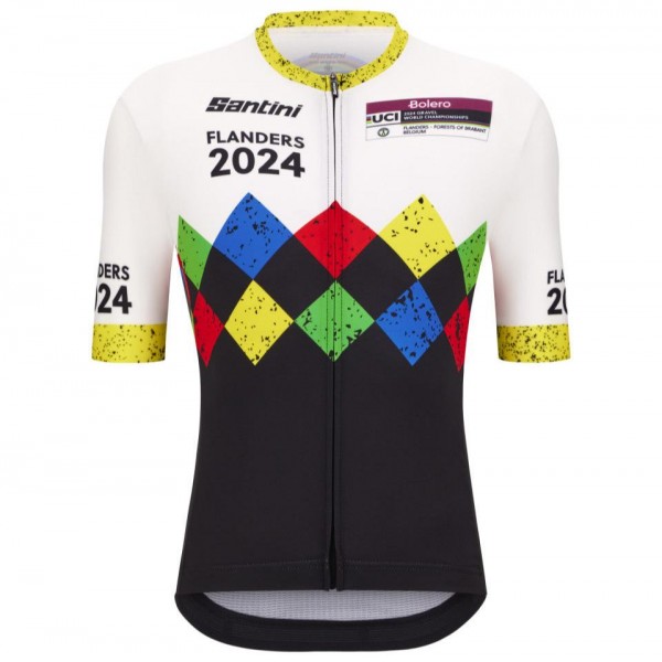 Abbigliamento uomo Santini UCI Gravel World Championship Fiandre 2024 Maglia - Nero Abbigliamento uomo Santini UCI Gravel World Championship Fiandre 2024 Maglia - Nero