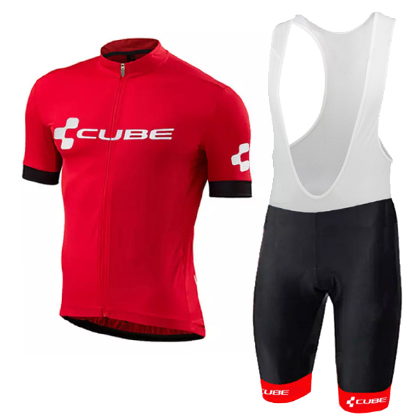 2018 Cube rosso abbigliamento Ciclismo Completo Maglia Ciclismo Corta e Salopette 78056HA