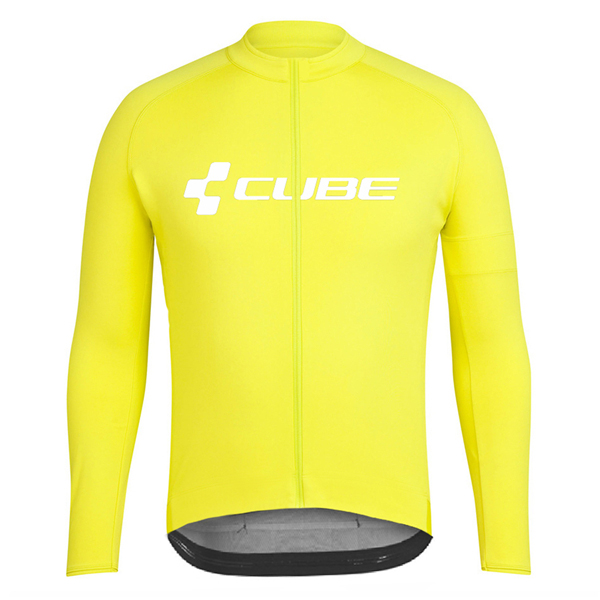 2018 Cube jaune Maglia Ciclismo Manica Lunga 88083UG