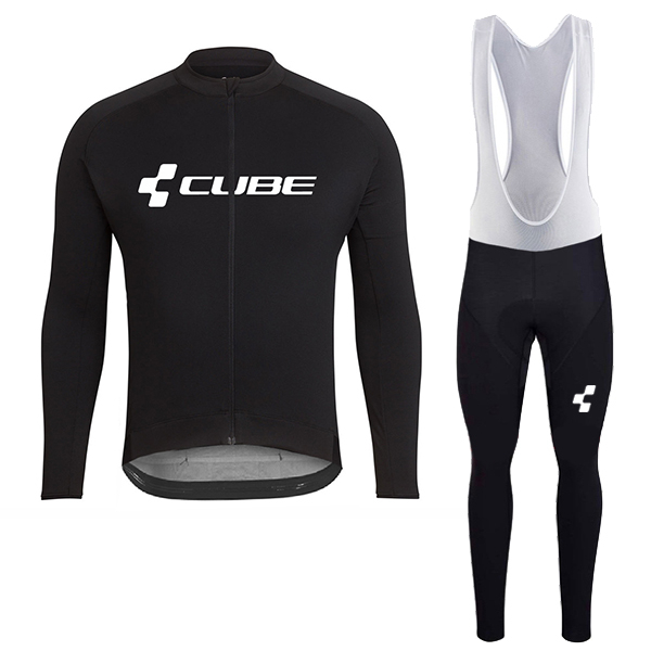 2018 Cube nero Abbigliamento Ciclismo Maglia Ciclismo Manica Lunga e Salopette Lunga 95038FJ