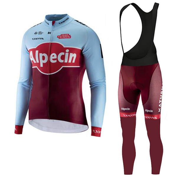 2018 Katusha Alpecin Abbigliamento Ciclismo Maglia Ciclismo Manica Lunga e Salopette Lunga 17076TN 2018 Katusha Alpecin Abbigliamento Ciclismo Maglia Ciclismo Manica Lunga e Salopette Lunga 17076TN