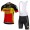 2018 Lotto Soudal nero jaune rosso abbigliamento Ciclismo Completo Maglia Ciclismo Corta e Salopette 40925FS