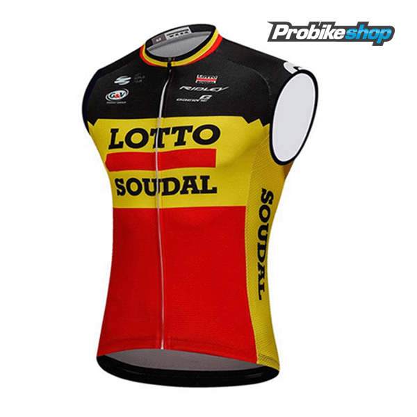 2018 Lotto Soudal nero jaune rosso Maglia senza maniche Online 41515QW
