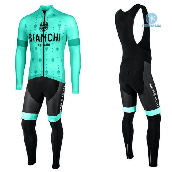 Completo Ciclismo 2020 Bianchi YDL Squadre thermique Maglia Ciclismo Manica Lunga e Salopette Lunga