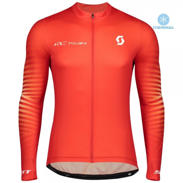 Completo Ciclismo 2020 Scott RC 1.0 Fiery Squadre thermique Maglia Ciclismo Manica Lunga