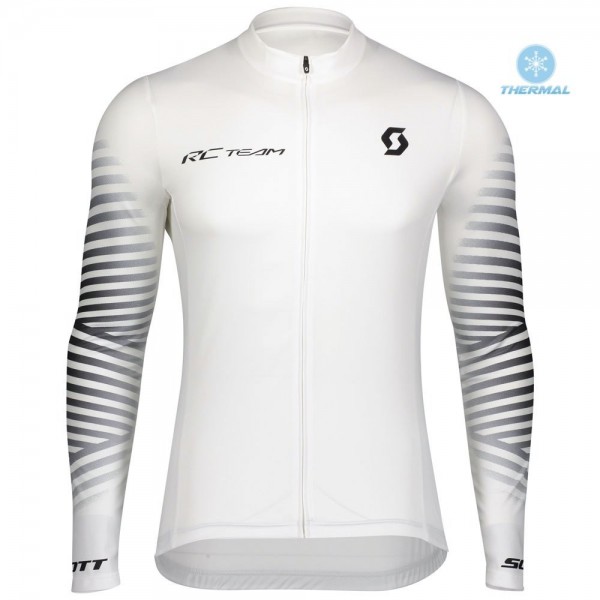 Completo Ciclismo 2020 Scott RC 1.0 bianca Squadre thermique Maglia Ciclismo Manica Lunga