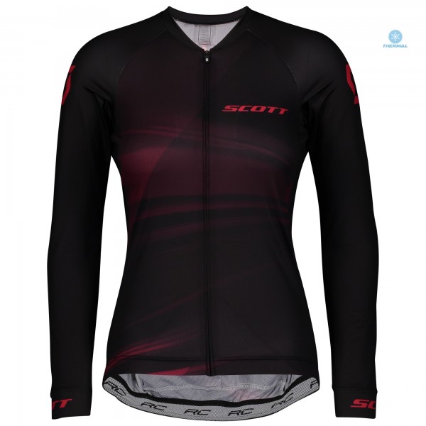 Completo Ciclismo 2020 Scott RC Pro nero-rosso Donna Squadre thermique Maglia Ciclismo Manica Lunga