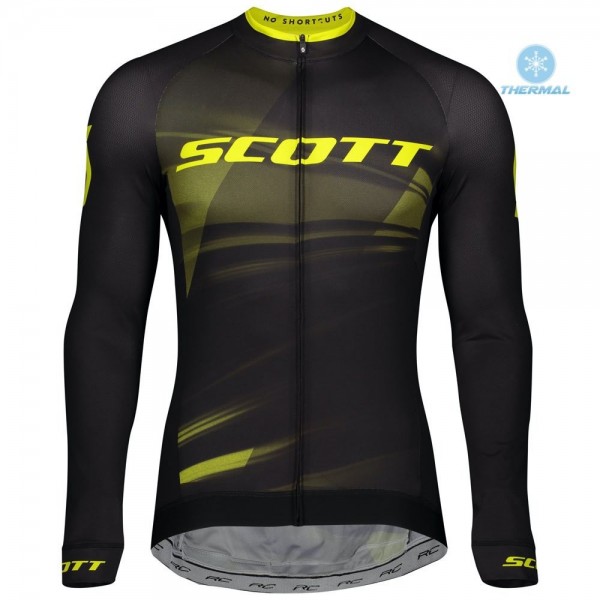 Completo Ciclismo 2020 Scott RC Pro nero-giallo Squadre thermique Maglia Ciclismo Manica Lunga