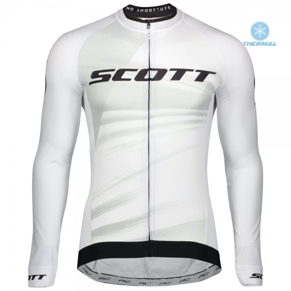 Completo Ciclismo 2020 Scott RC Pro bianca Squadre thermique Maglia Ciclismo Manica Lunga