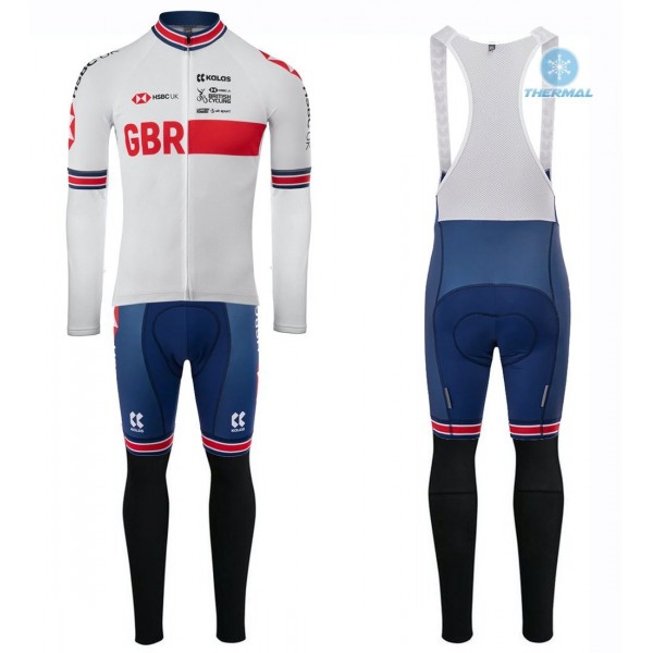 Completo Ciclismo 2020 Kalas GBR Country bianca Squadre thermique Maglia Ciclismo Manica Lunga e Salopette Lunga Completo Ciclismo 2020 Kalas GBR Country bianca Squadre thermique Maglia Ciclismo Manica Lunga e Salopette Lunga
