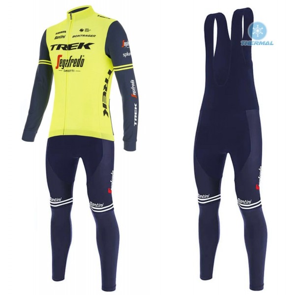 Completo Ciclismo 2020 Trek Segafredo Usine Racing giallo Squadre thermique Maglia Ciclismo Manica Lunga e Salopette Lunga