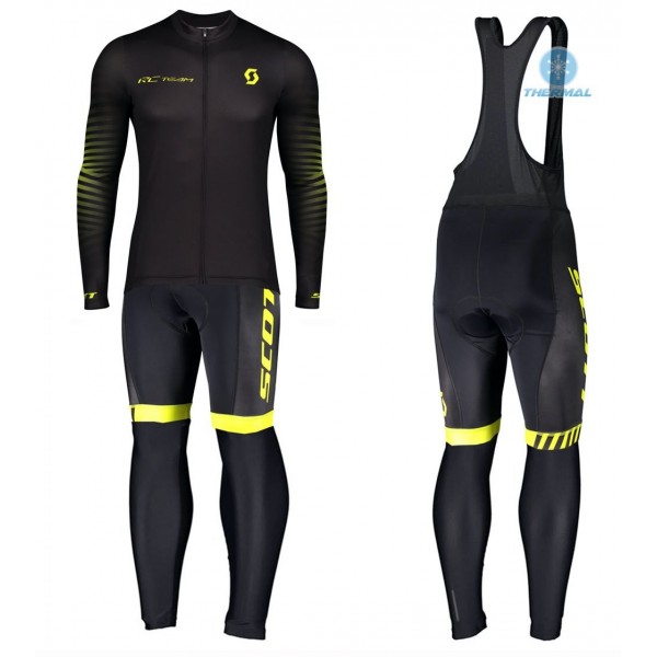 Completo Ciclismo 2020 Scott RC 1.0 nero-giallo Squadre thermique Maglia Ciclismo Manica Lunga e Salopette Lunga