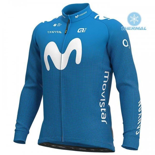 Completo Ciclismo 2020 MOVISTAR Squadre thermique Maglia Ciclismo Manica Lunga