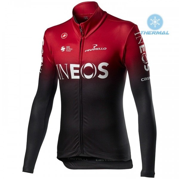 Completo Ciclismo 2020 INEOS rosso Squadre thermique Maglia Ciclismo Manica Lunga