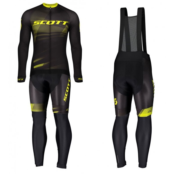 Completo Ciclismo 2020 Scott RC Pro nero-giallo Squadre Maglia Ciclismo Manica Lunga e Salopette