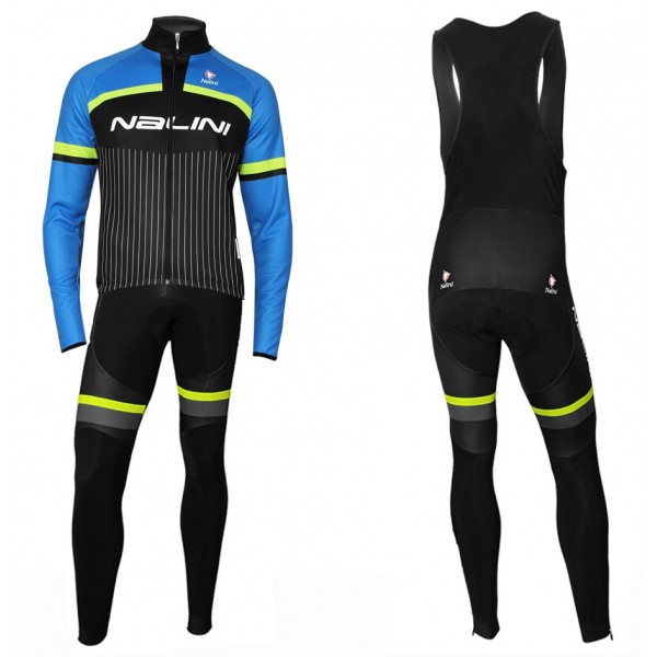 Completo Ciclismo 2020 Nalini Thebe nero-blu Squadre Maglia Ciclismo Manica Lunga e Salopette