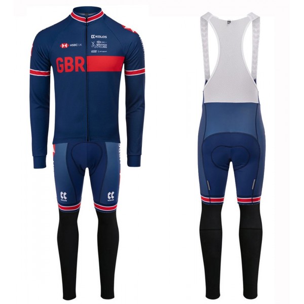 Completo Ciclismo 2020 Kalas GBR Country blu Squadre Maglia Ciclismo Manica Lunga e Salopette Completo Ciclismo 2020 Kalas GBR Country blu Squadre Maglia Ciclismo Manica Lunga e Salopette