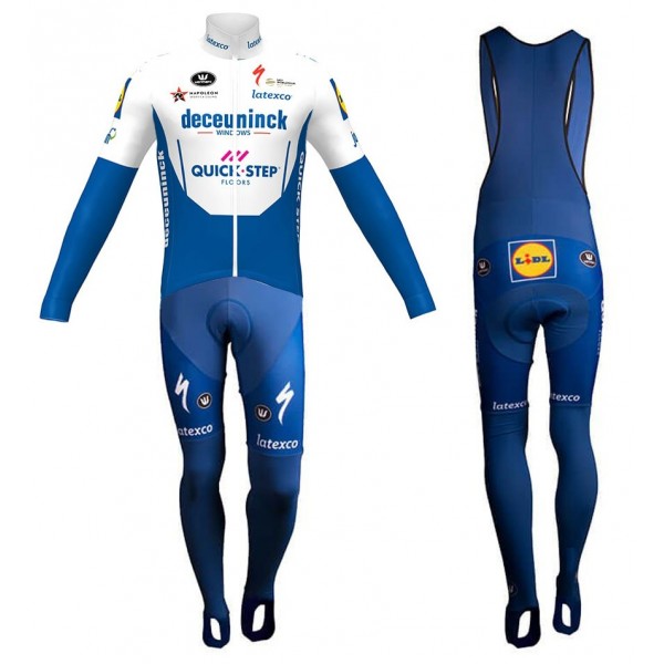 Completo Ciclismo 2020 Quick-Step Squadre Maglia Ciclismo Manica Lunga e Salopette
