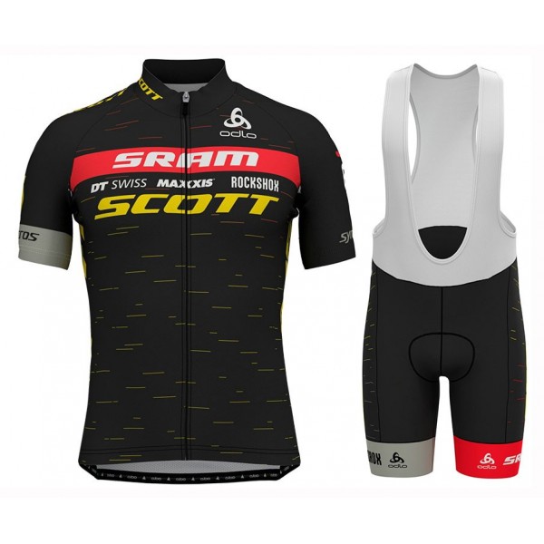 Completo Ciclismo 2020 Scott Sram nero-giallo MSquadre abbigliamento Bici Completo Maglia Ciclismo Corta e Salopette Completo Ciclismo 2020 Scott Sram nero-giallo MSquadre abbigliamento Bici Completo Maglia Ciclismo Corta e Salopette