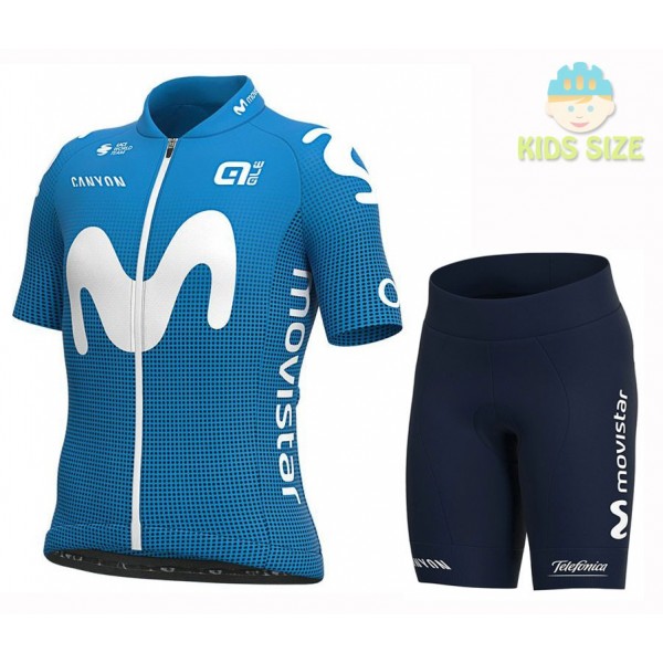 Completo Ciclismo 2020 Movistar Des gamins MSquadre abbigliamento Bici Completo Maglia Ciclismo Corta e Salopette