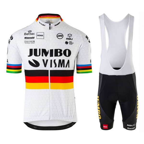 Completo Ciclismo 2020 JUMBO-VISMA Monde champion MSquadre abbigliamento Bici Completo Maglia Ciclismo Corta e Salopette