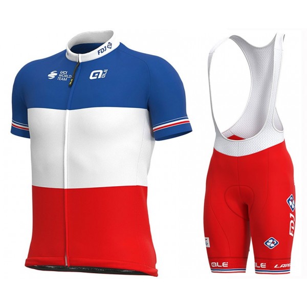 Completo Ciclismo 2020 FDJ France champion MSquadre abbigliamento Bici Completo Maglia Ciclismo Corta e Salopette