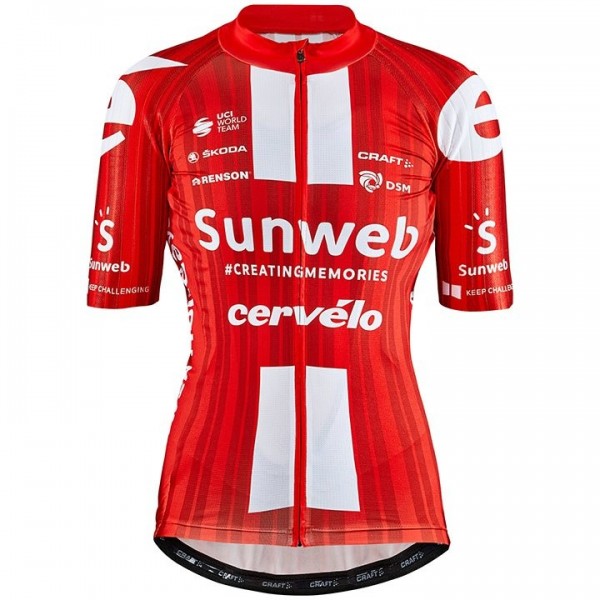 Completo Ciclismo 2020 SUMWEB rosso Donna Squadre Maglia Ciclismo Manica Corta