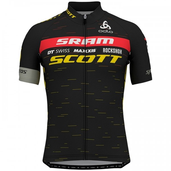 Completo Ciclismo 2020 Scott Sram nero-giallo Squadre Maglia Ciclismo Manica Corta Completo Ciclismo 2020 Scott Sram nero-giallo Squadre Maglia Ciclismo Manica Corta