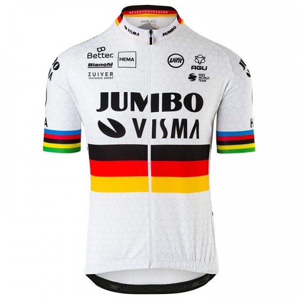Completo Ciclismo 2020 JUMBO-VISMA Monde champion Squadre Maglia Ciclismo Manica Corta