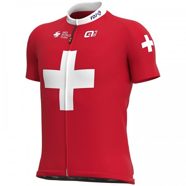 Completo Ciclismo 2020 FDJ Swiss champion Squadre Maglia Ciclismo Manica Corta