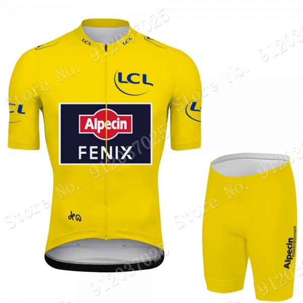 Yellow Alpecin Fenix Tour De France 2021 Team abbigliamento Bici Completo Maglia Ciclismo Corta + pantaloncini 8CKMs6