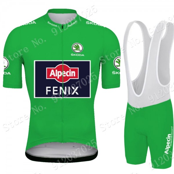 Green Alpecin Fenix Tour De France 2021 Team abbigliamento Bici Completo Maglia Ciclismo Corta e Salopette 96easN