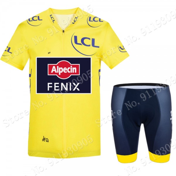 Alpecin Fenix Tour De France Pro Team 2021 abbigliamento Bici Completo Maglia Ciclismo Corta e Salopette XWgpor