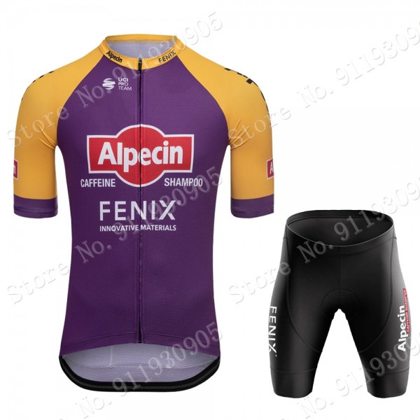 Purple France Tour Alpecin Fenix New Pro Team 2021 abbigliamento Bici Completo Maglia Ciclismo Corta e Salopette YMmsvA