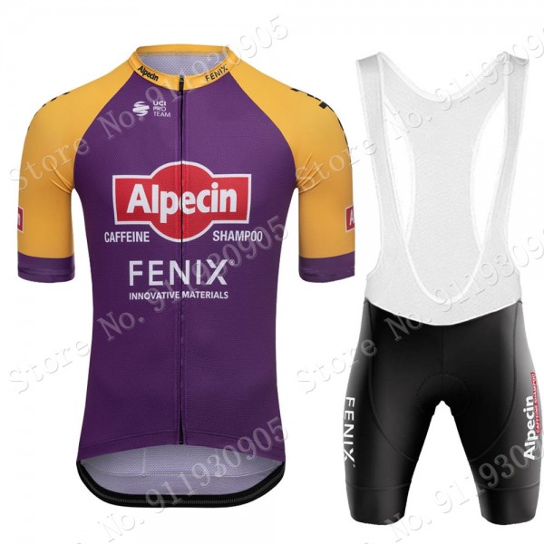 Purple France Tour Alpecin Fenix New Pro Team 2021 abbigliamento Bici Completo Maglia Ciclismo Corta e Salopette aXBlc2