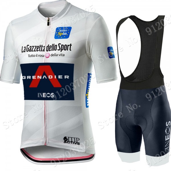 White giro d'italia 2021 Ineos Grenaider abbigliamento Bici Completo Maglia Ciclismo Corta e Salopette TEzlLB