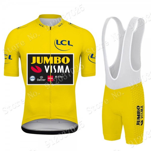 Green Jumbo Visma Tour De France 2021 Team abbigliamento Bici Completo Maglia Ciclismo Corta e Salopette 6qXXOp