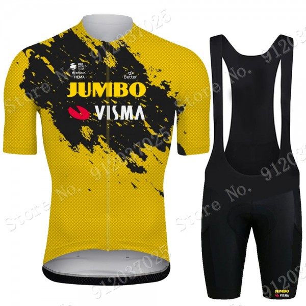 New Jumbo Visma 2021 Team abbigliamento Bici Completo Maglia Ciclismo Corta e Salopette 8iyWmB