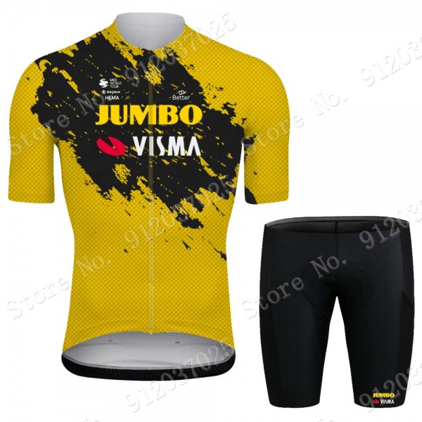 New Jumbo Visma 2021 Team abbigliamento Bici Completo Maglia Ciclismo Corta + pantaloncini ERTWWn