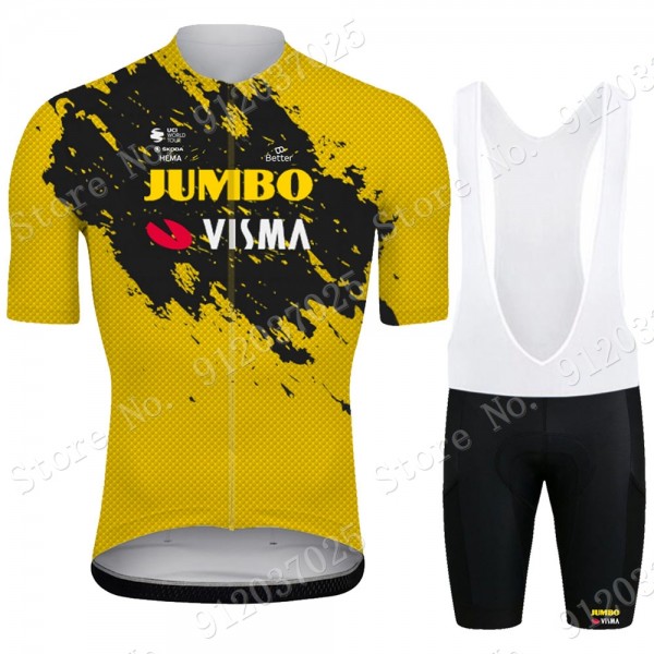 New Jumbo Visma 2021 Team abbigliamento Bici Completo Maglia Ciclismo Corta e Salopette PLHicO
