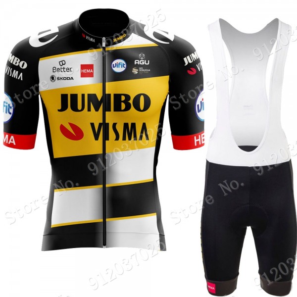 New Style Jumbo Visma 2021 Team abbigliamento Bici Completo Maglia Ciclismo Corta e Salopette iT0gC2