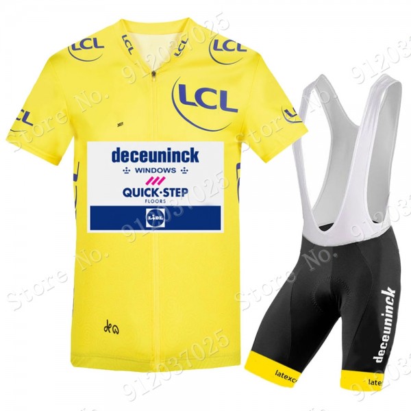 Yellow Deceuninck quick step Tour De France 2021 Team abbigliamento Bici Completo Maglia Ciclismo Corta + pantaloncini VVqZWH