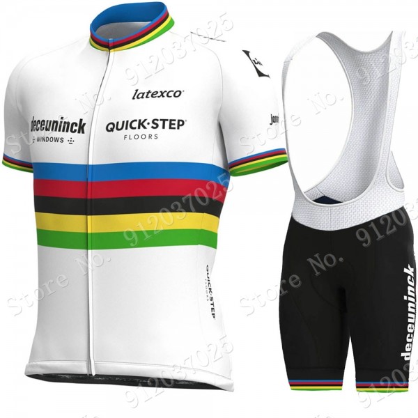 World Champion Deceuninck quick step 2021 Team abbigliamento Bici Completo Maglia Ciclismo Corta e Salopette cSvp1r