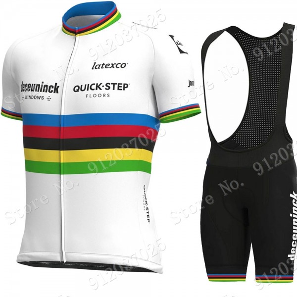 World Champion Deceuninck quick step 2021 Team abbigliamento Bici Completo Maglia Ciclismo Corta e Salopette in5zCa