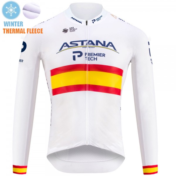 Spanish Winter Fleece Astana Pro Team 2021 Maglia Ciclismo Manica Corta joLzfy