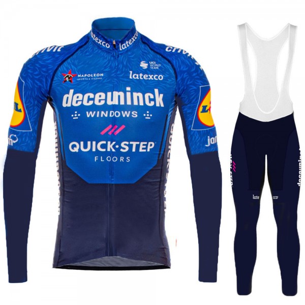 2021 Deceuninck quick step Pro Team Abbigliamento Maglia Ciclismo Manica Lunga e Salopette Lunga 6oPsPa