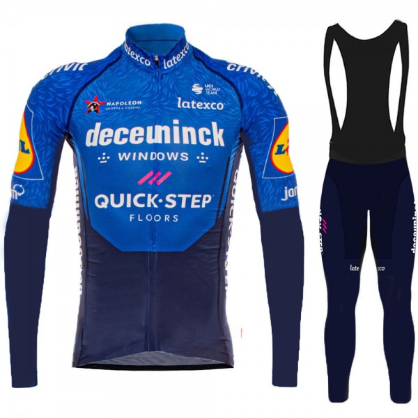 2021 Deceuninck quick step Pro Team Abbigliamento Maglia Ciclismo Manica Lunga e Salopette Lunga 80N4ct