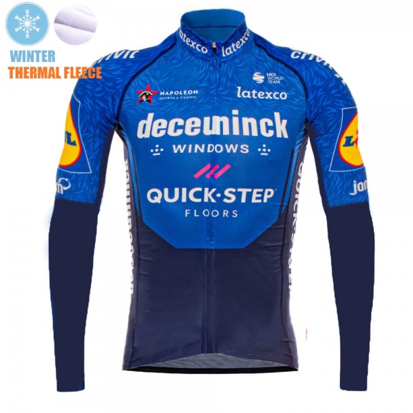 2021 Winter Fleece Deceuninck quick step Pro Team Maglie Ciclismo Manica Lunga BX6CKU