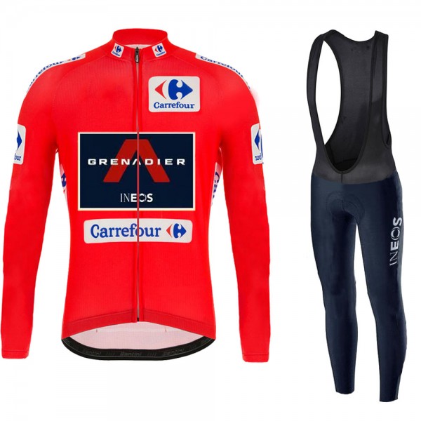 INEOS Grenadier Spanish Pro Team 2021 Abbigliamento Maglia Ciclismo Manica Lunga e Salopette Lunga sHkENW